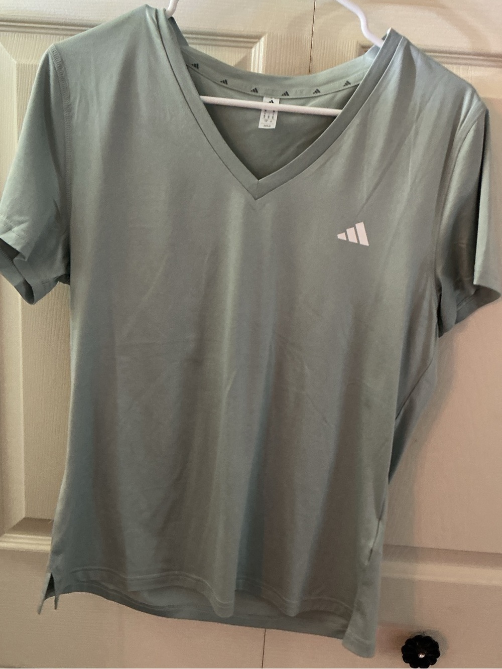 Never worn Adidas Sage Green V-Neck Short Sleeve Tee